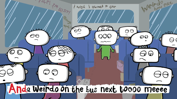 bus weirdo GIF by Phizz