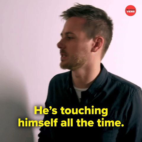 Touching himself 