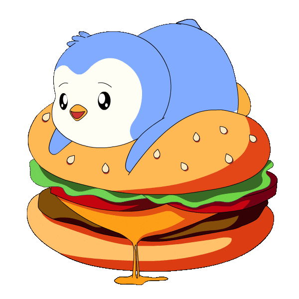 Laying Burger King Sticker by Pudgy Penguins
