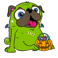 mypugandco halloween pug mypugandco frankenpug Sticker
