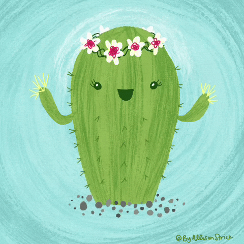 ByAllisonStrick happy cactus spring fling kit lit cactus blooming GIF