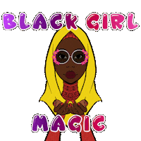 Brown Skin Girl Stars Sticker by RS