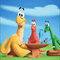 Happy Dinner GIF by Claynosaurz