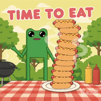 Hungry Independence Day GIF by fwogs
