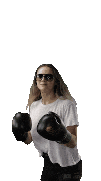 tigamedia sunglasses boxing chick punching Sticker