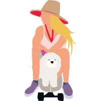 Lovea-officiel girl pet skate girl power Sticker