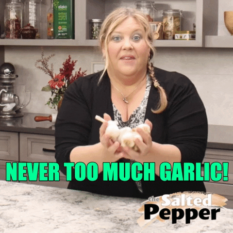 TheSaltedPepper giphygifmaker garlic the salted pepper garlic lover GIF