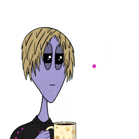 Tired Good Morning Sticker by Lonely Aliens