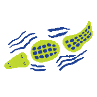 MarchPartyGoods party animal swimming alligator Sticker