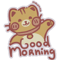 Good Morning Cute Cat Sticker by E3maly