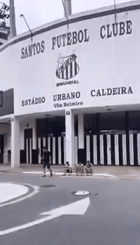 Flag Flies at Half-Mast on Santos' Stadium