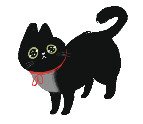 Black Cat Please Sticker