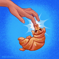 neophobica bite crocodile pastry croissant GIF