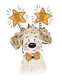 New Year Dog Sticker by Winkeltjevanbeer