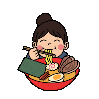 Foodie Eating Sticker by HAPPI HAPPU