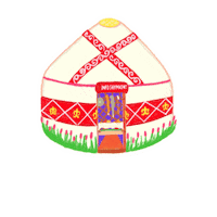 InfoShymkent tent kazakhstan tulips ger Sticker