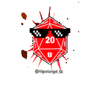 MiguelAngel_sk d20 miguelangelsk d20roll Sticker