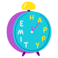 happy time clock Sticker by Jonathan Mont