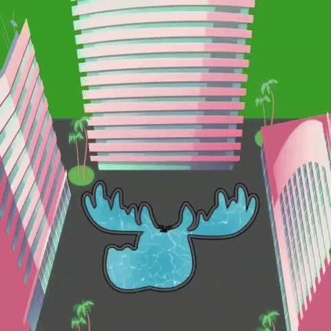 DoYouMoose summer chill miami pool GIF
