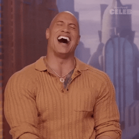 The Rock Laughing
