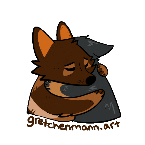 gretchenmannart dog dogs i love you love you Sticker