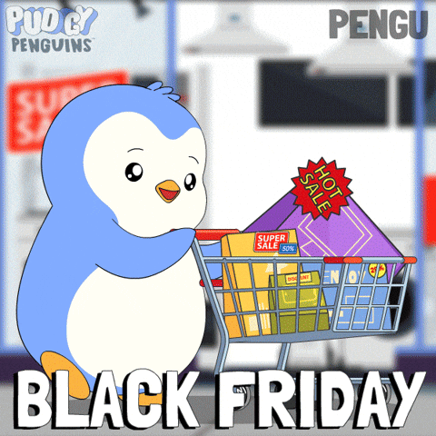 Add To Cart Black Friday GIF by Pudgy Penguins