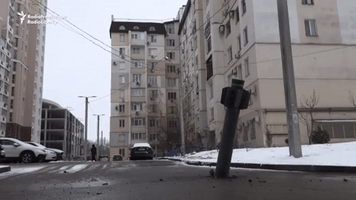 Unexploded Missile Hits Residential Area of Kharkiv
