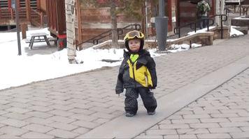 One-Year-Old Makes Snowboarding Look Easy