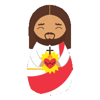 Sacred Heart Jesus Sticker by Shining Light Dolls