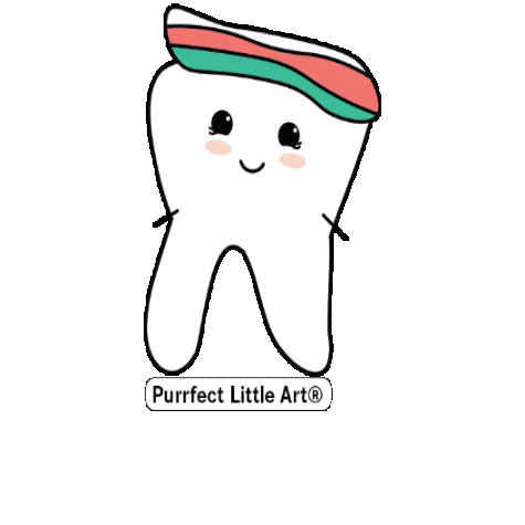PurrfectLittleArtShop giphygifmaker dental tooth dentistry Sticker
