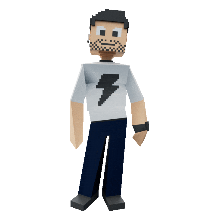 Pixel 3D Sticker by Simone Arena
