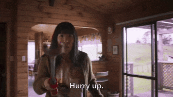 creamerie_show wellness cow hurry hurry up GIF