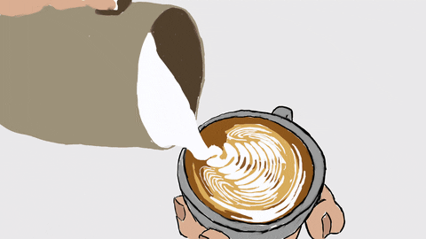 chusidraw giphyupload tulip latte art pouring GIF