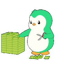 Money Penguin Sticker by Abster