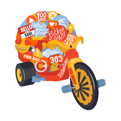 Drifting Big Wheel Sticker by StickerGiant