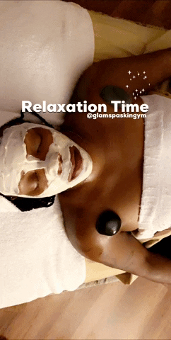 glamspaskingym relax mask facial spa time GIF