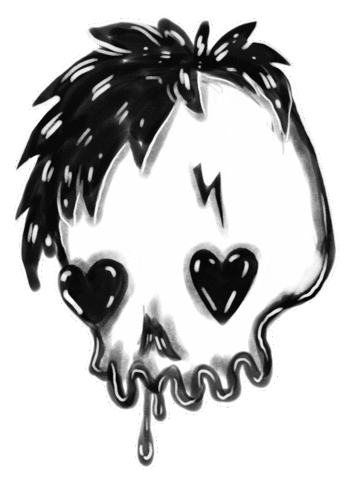 timianwolf love heart creepy spooky Sticker