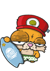 nombsurf cat cool surfing dude Sticker