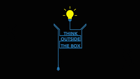 OutsideTheBoxProductionz giphyupload outsidethebox thinkoutsidethebox creative idea thinking marketing digital content GIF