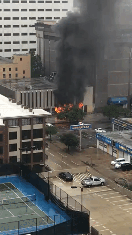 Fire Blazes in Houston Office Building