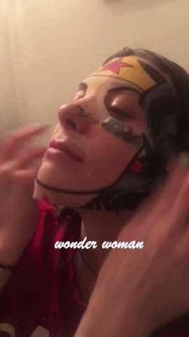 wonder woman face mask GIF by mdleone