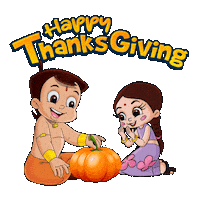 Fall Season Thanksgiving Sticker by Chhota Bheem