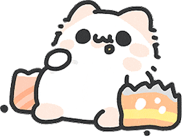 Cat Eating Sticker by MYAOWL