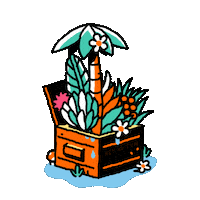 Chilling Out Palm Tree Sticker by HeyTVM