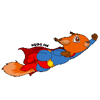 Flying Super Hero Sticker by Hugo.fm