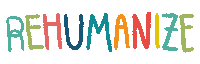 rehumanize love peace colorful letters Sticker