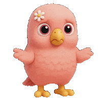 Confused Cute Bird Sticker