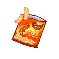 lazydoodles670 snack snacks chips shrimp Sticker
