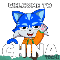 China Hello Sticker by Toshithecat