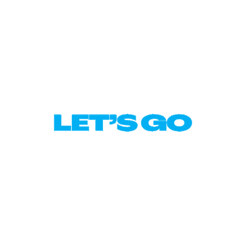 Sponsored sticker gif. Blue text multiplies to fill the entire screen. Text reads, "Let's go."